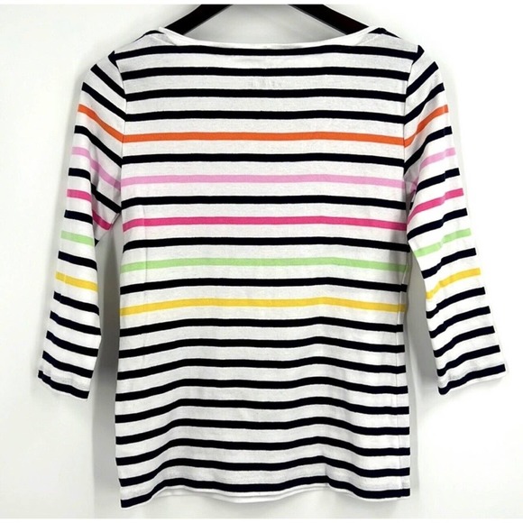 Talbots The Talbots Tee -  Multicolor Stripe 3/4 Sleeve Blouse Small - Picture 3 of 6